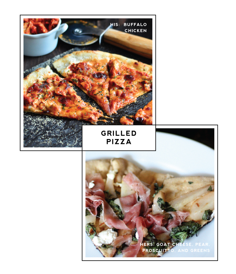 His and Hers:  Grilled Pizza