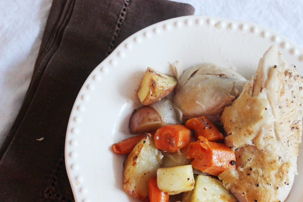 Recipe:  Roasted Chicken for Two (and a half)