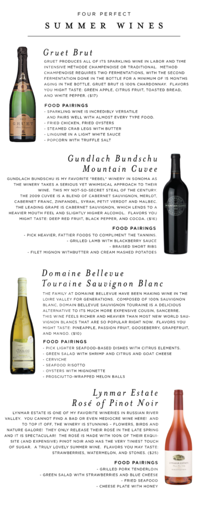 Your Guide to Summer Wines